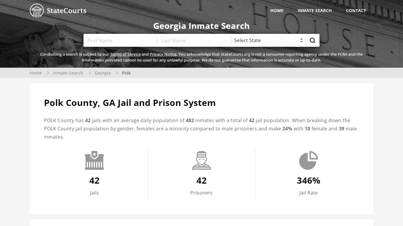 Polk County, GA Inmate Search - StateCourts